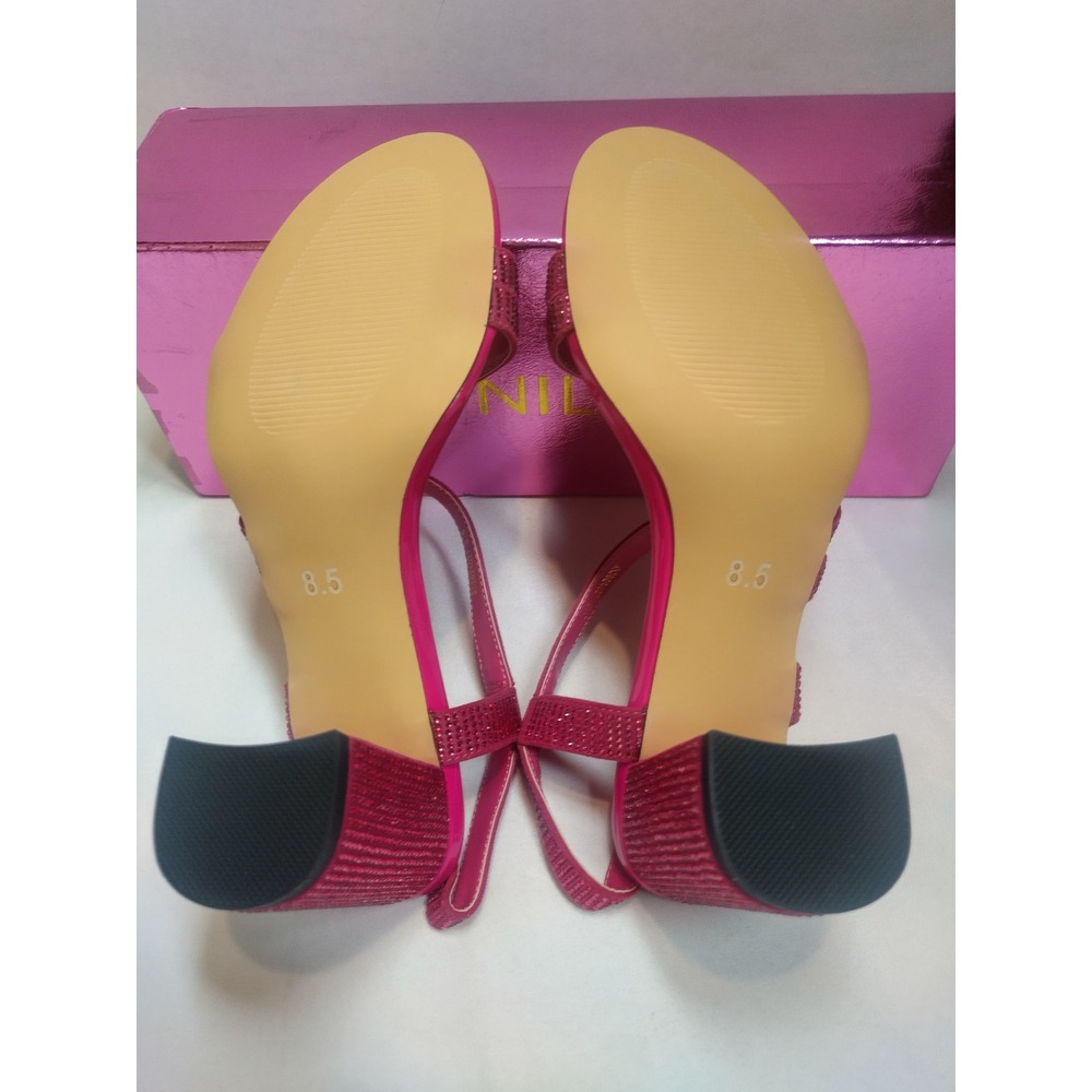 Ronilurn Hot Pink Rhinestone Strappy Block Heel Sandals RS2024021 Womens 8.5 - Picture 7 of 9